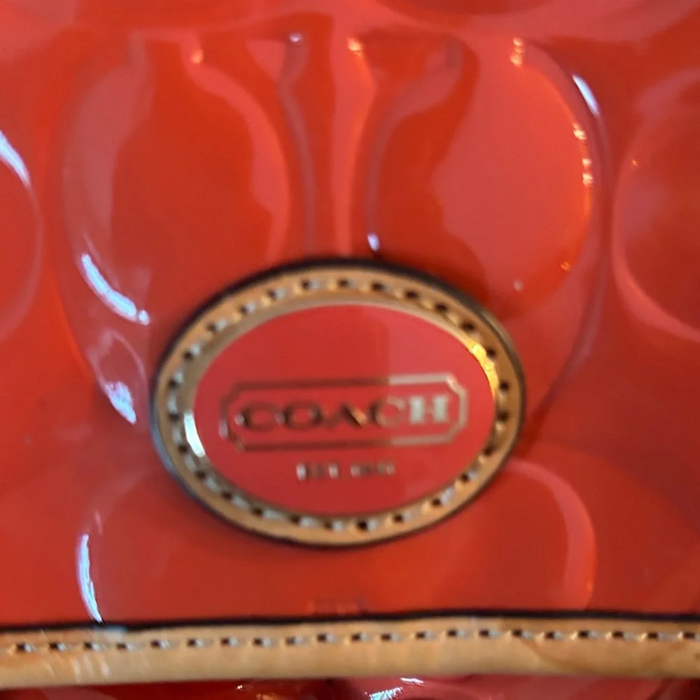Coach Orange Patent Leather Crossbody Bag - Picture 5 of 7